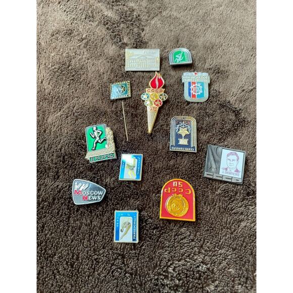 Rare Pin Collection 1973 Moscow Universiade Games 12 pins
